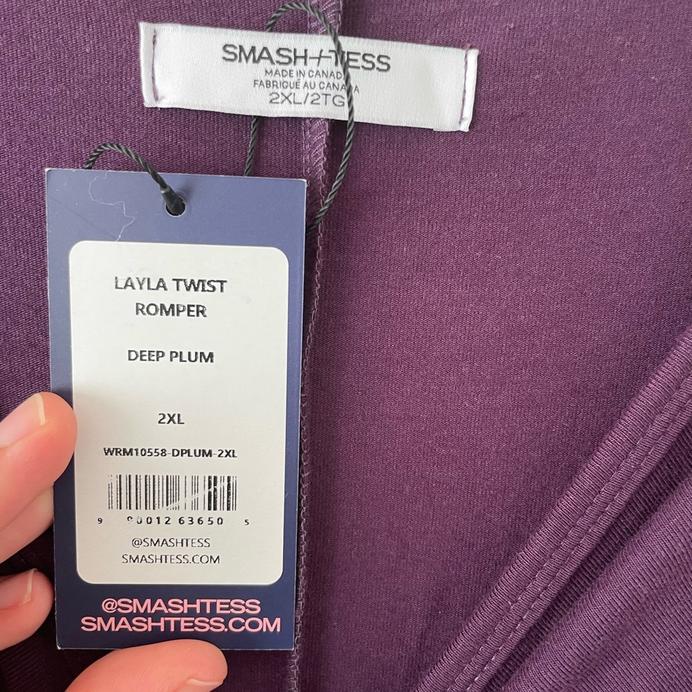 Smash + Tess Plum V-Neck Layla Twist Front Tie Romper size XXL NWT - Picture 8 of 14